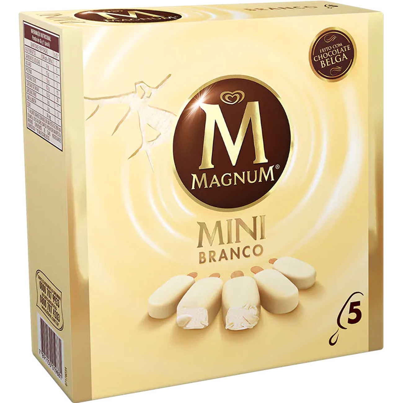 Sorvete Kibon Mini Magnum Branco Premium 55ML | Caixa com 6