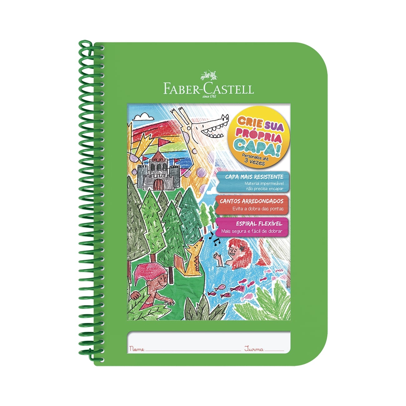 Caderno Criativo Faber-Castell Verde 1 Pct C/ 6 Un