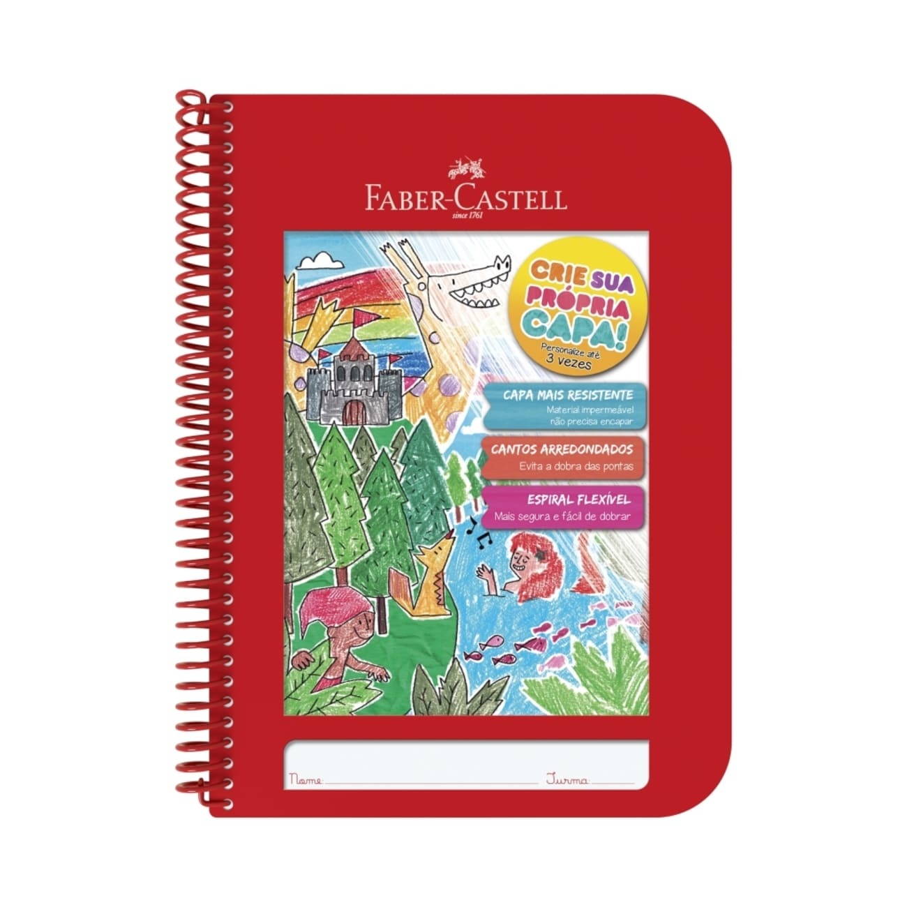Caderno Criativo Faber-Castell Vermelho 1 Pct C/ 6 Un