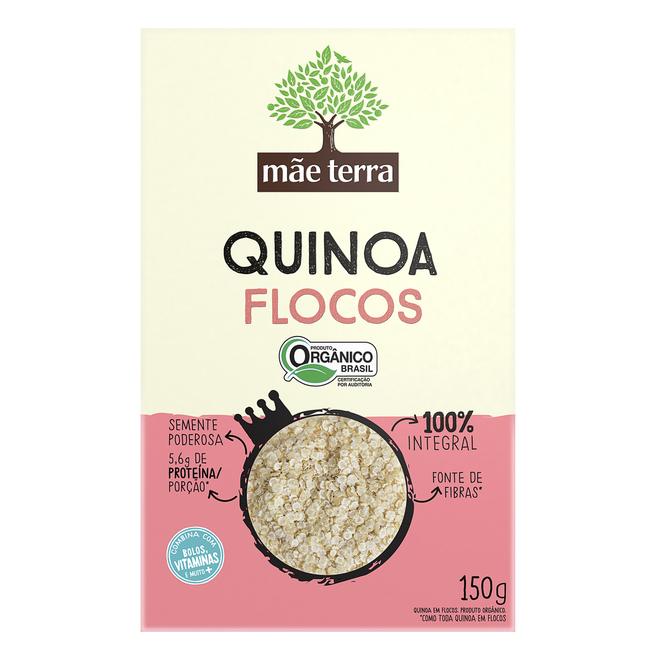 Quinoa em Flocos Integral Orgânica Mãe Terra 150g