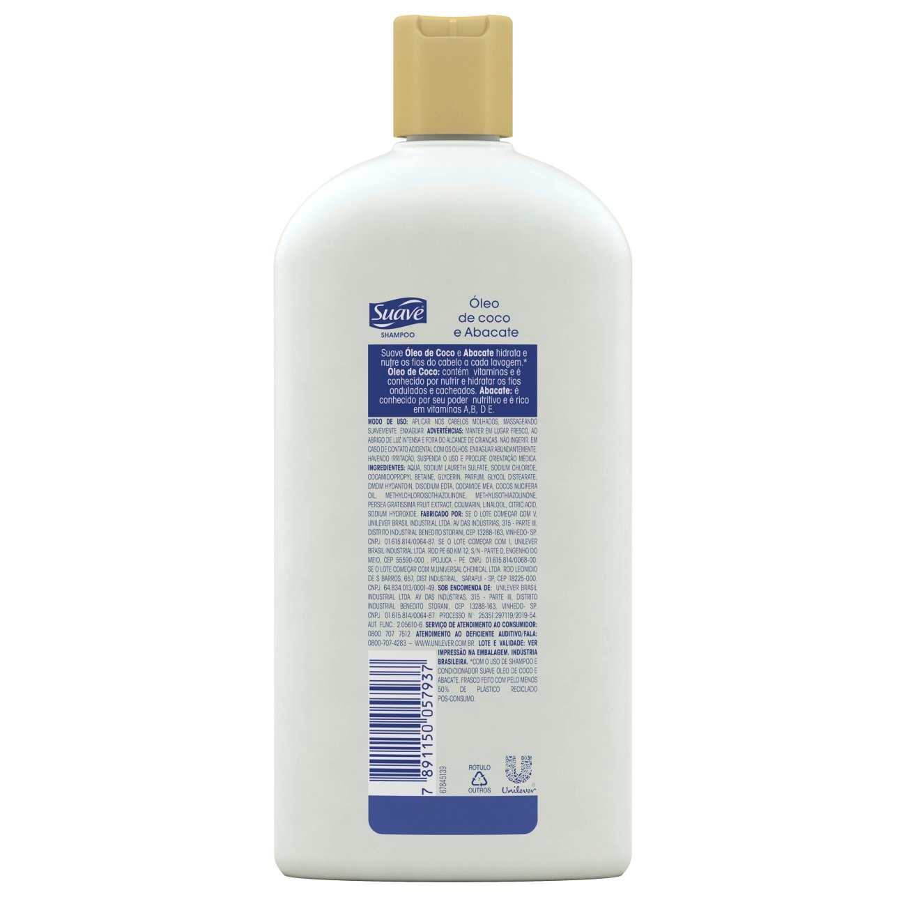 Shampoo Suave Óleo de Coco e Abacate 750 ML