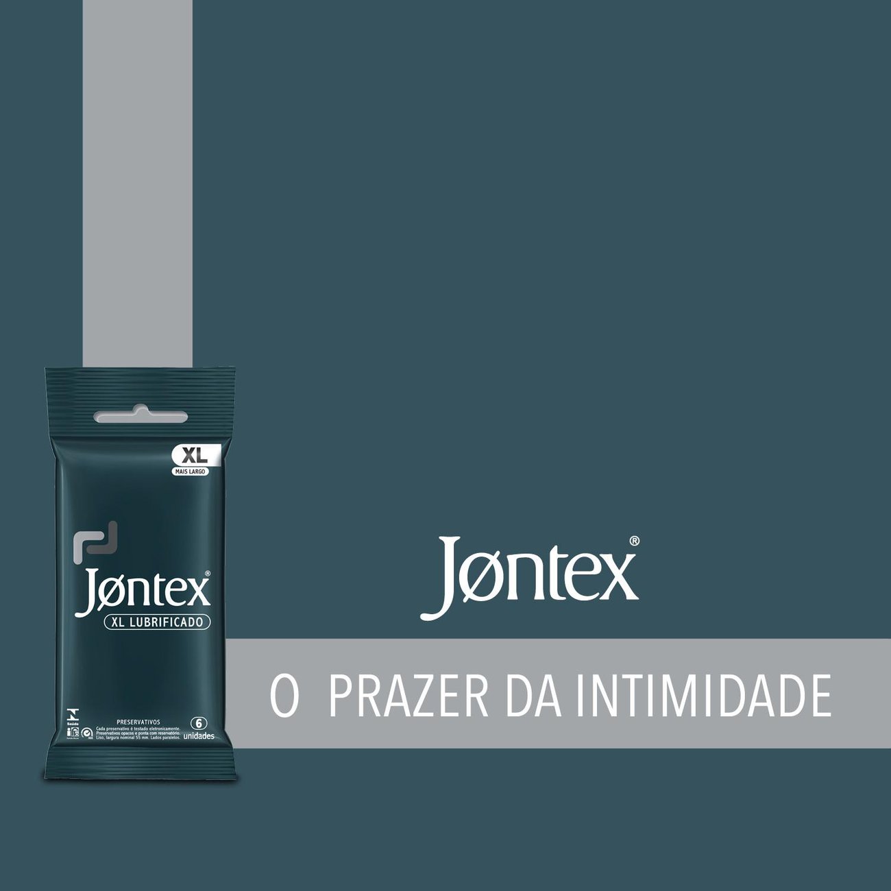 Preservativo Camisinha Jontex Lubrificado XL - 6 Unidades