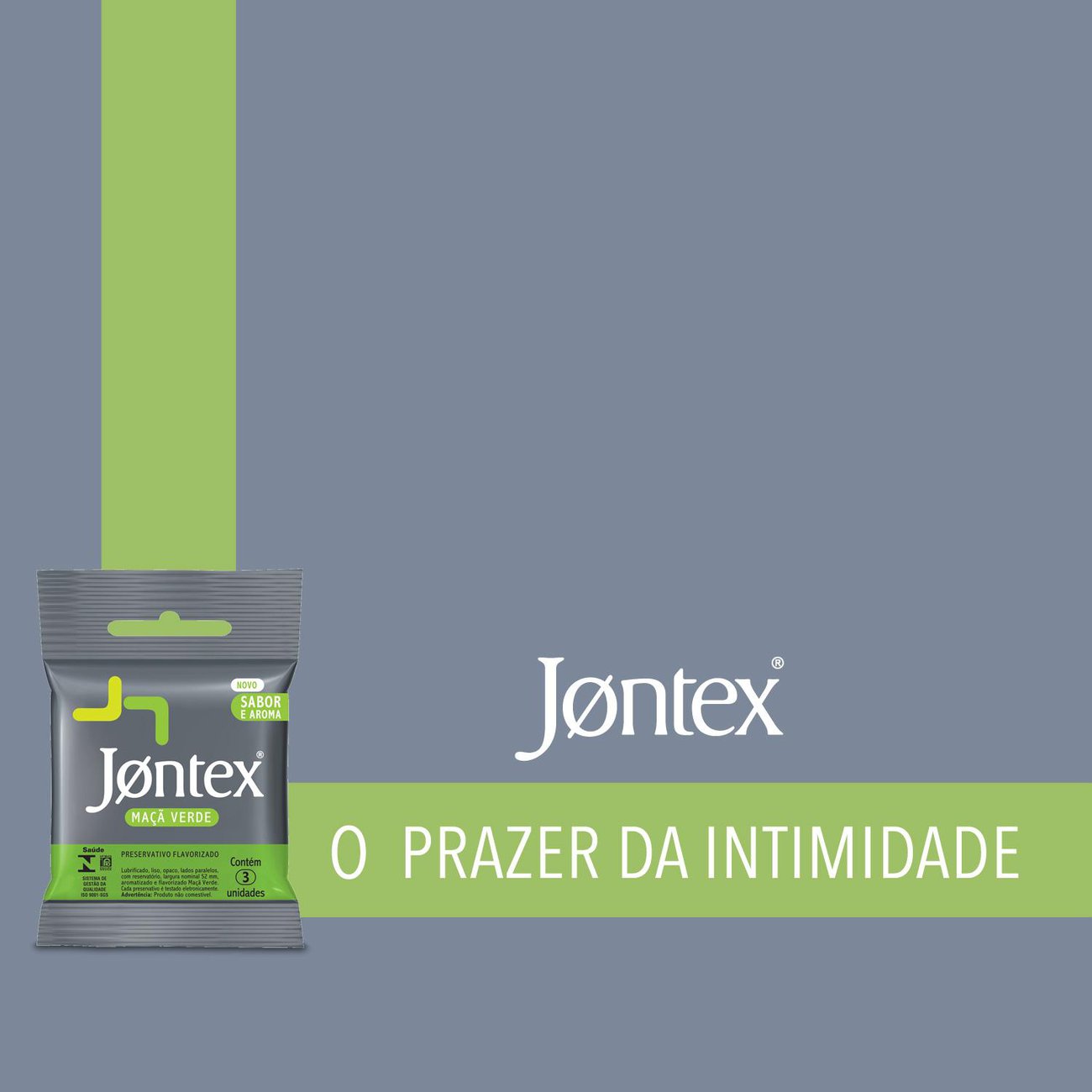 Preservativo Camisinha Jontex Sabor Ma Verde - 3 Unidades