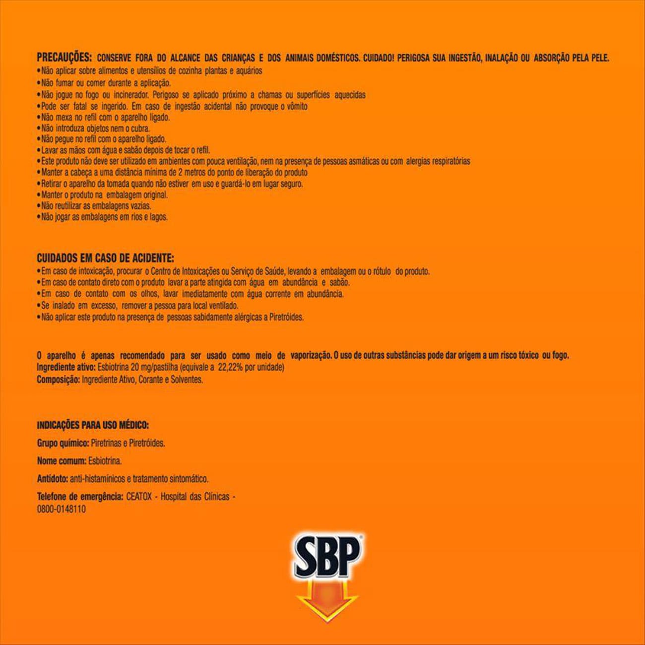 Repelente Eltrico Pastilha SBP Refil Leve 12 Pague 10 pastilhas