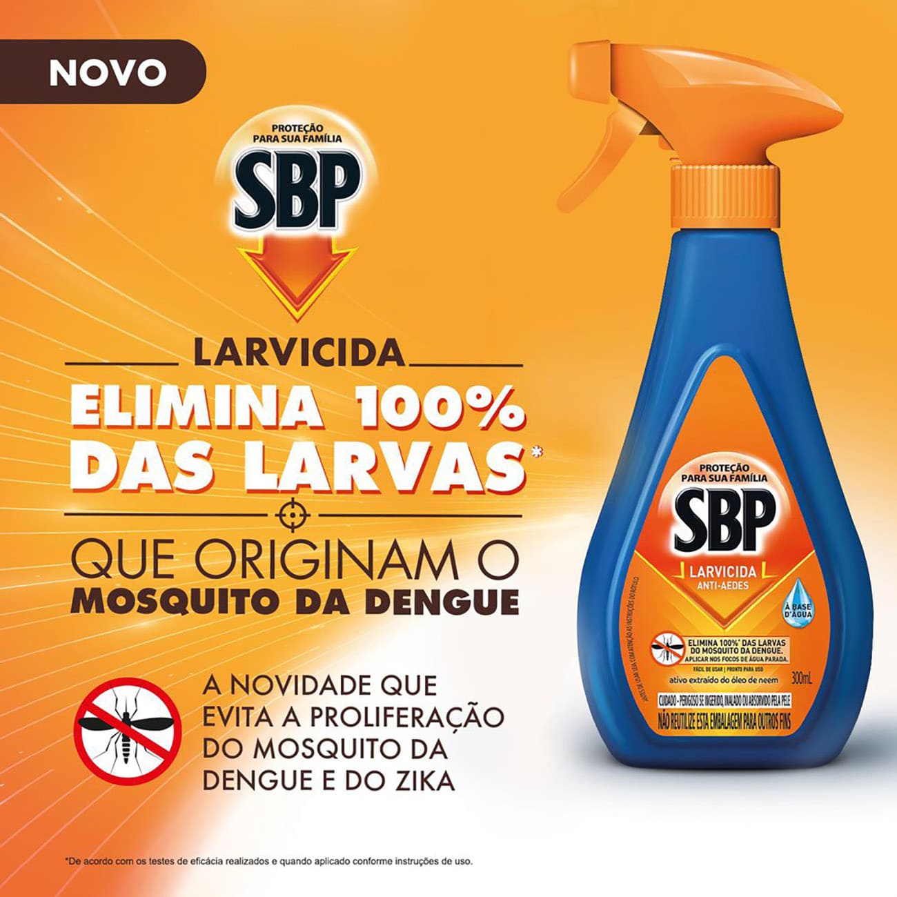 Larvicida SBP Anti Aedes para Vasos, Calhas, Bromlias e focos de mosquito 300mL