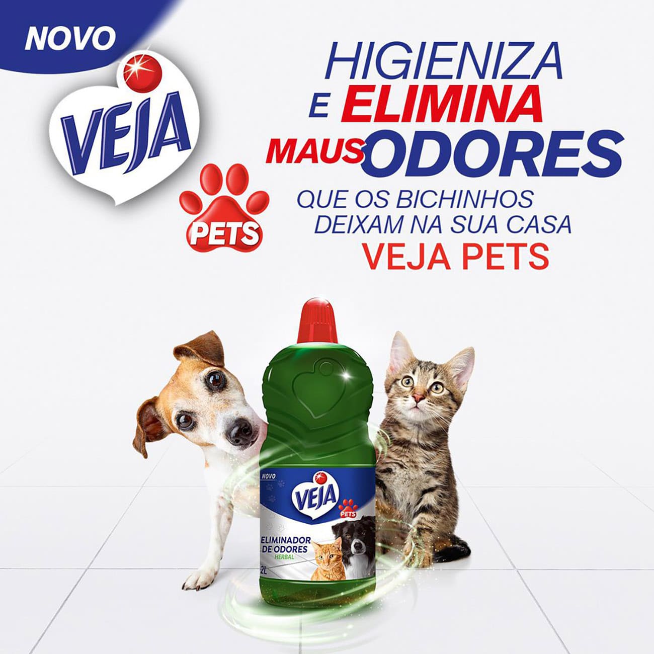 Limpador Perfumado Veja Pets Desodorizador Herbal 2L