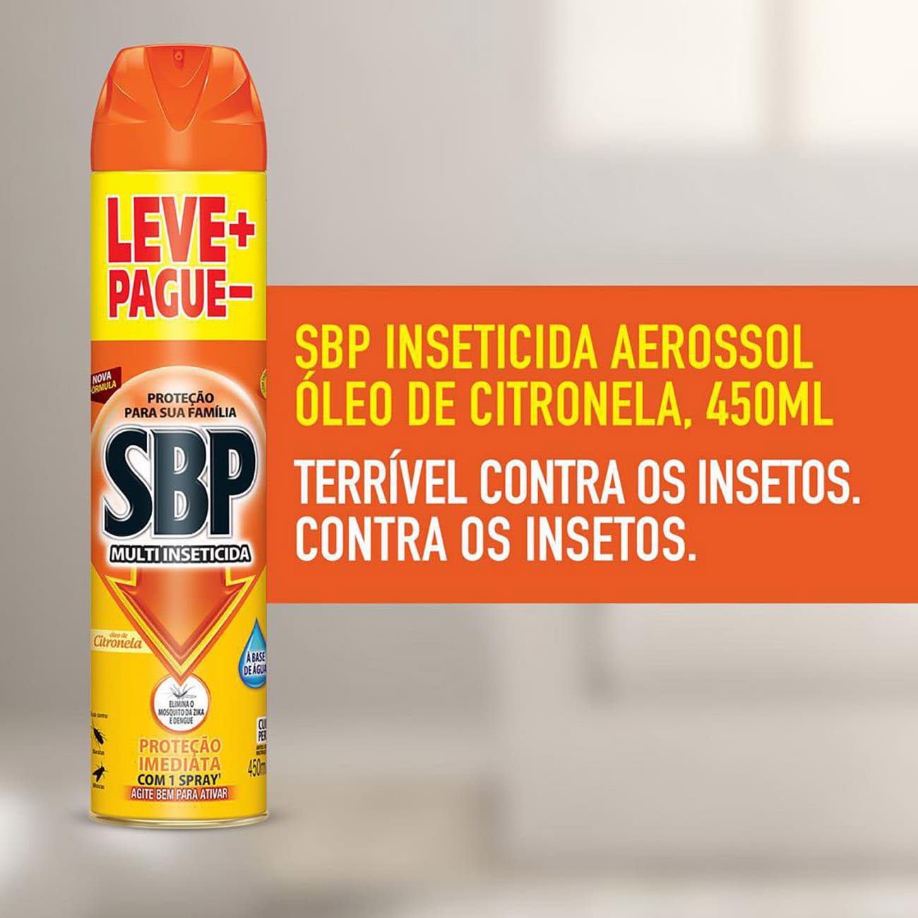 Inseticida Aerossol SBP Citronela 450mL Leve + Pague -