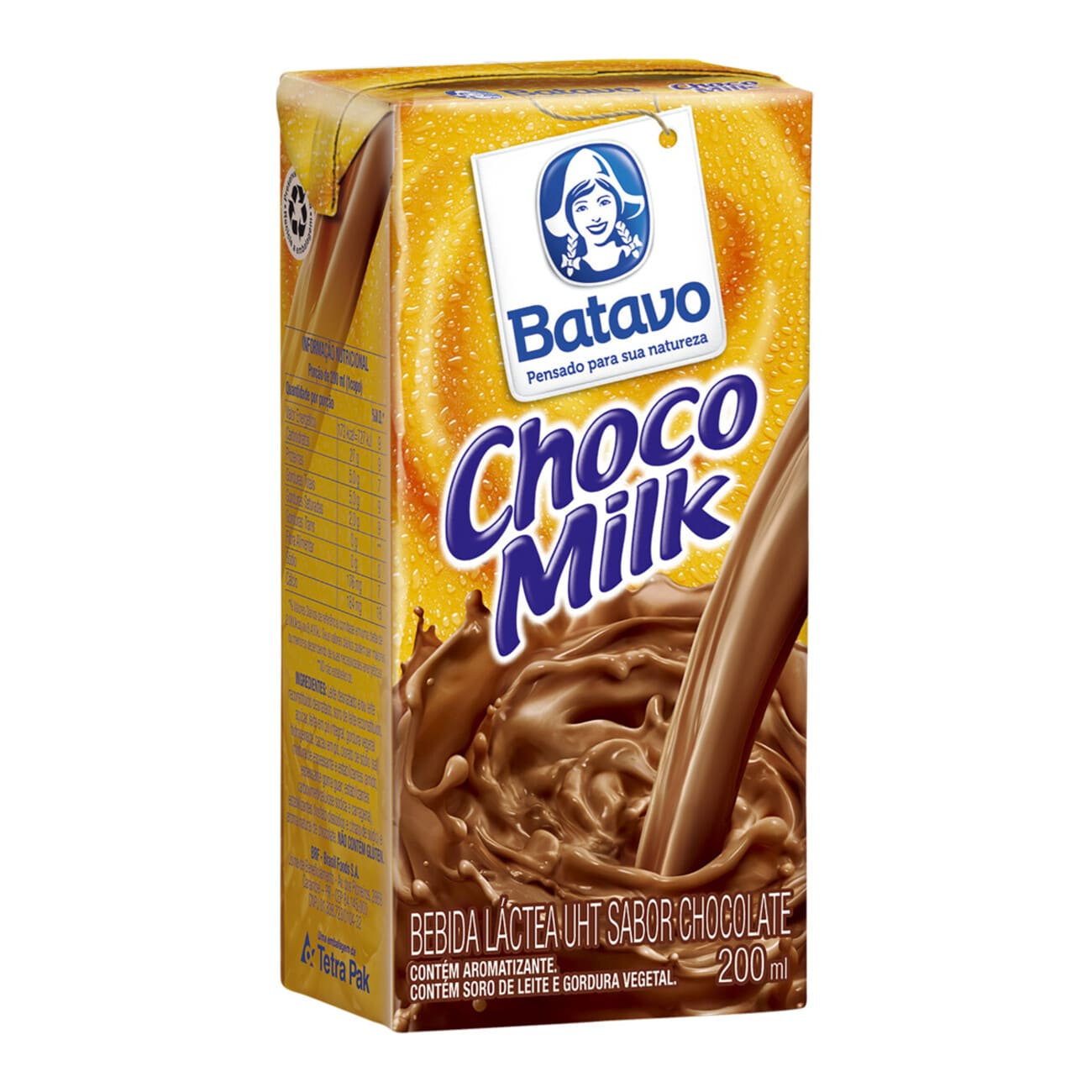 Bebida Lctea UHT Chocolate Batavo Choco Milk Caixa 200ml