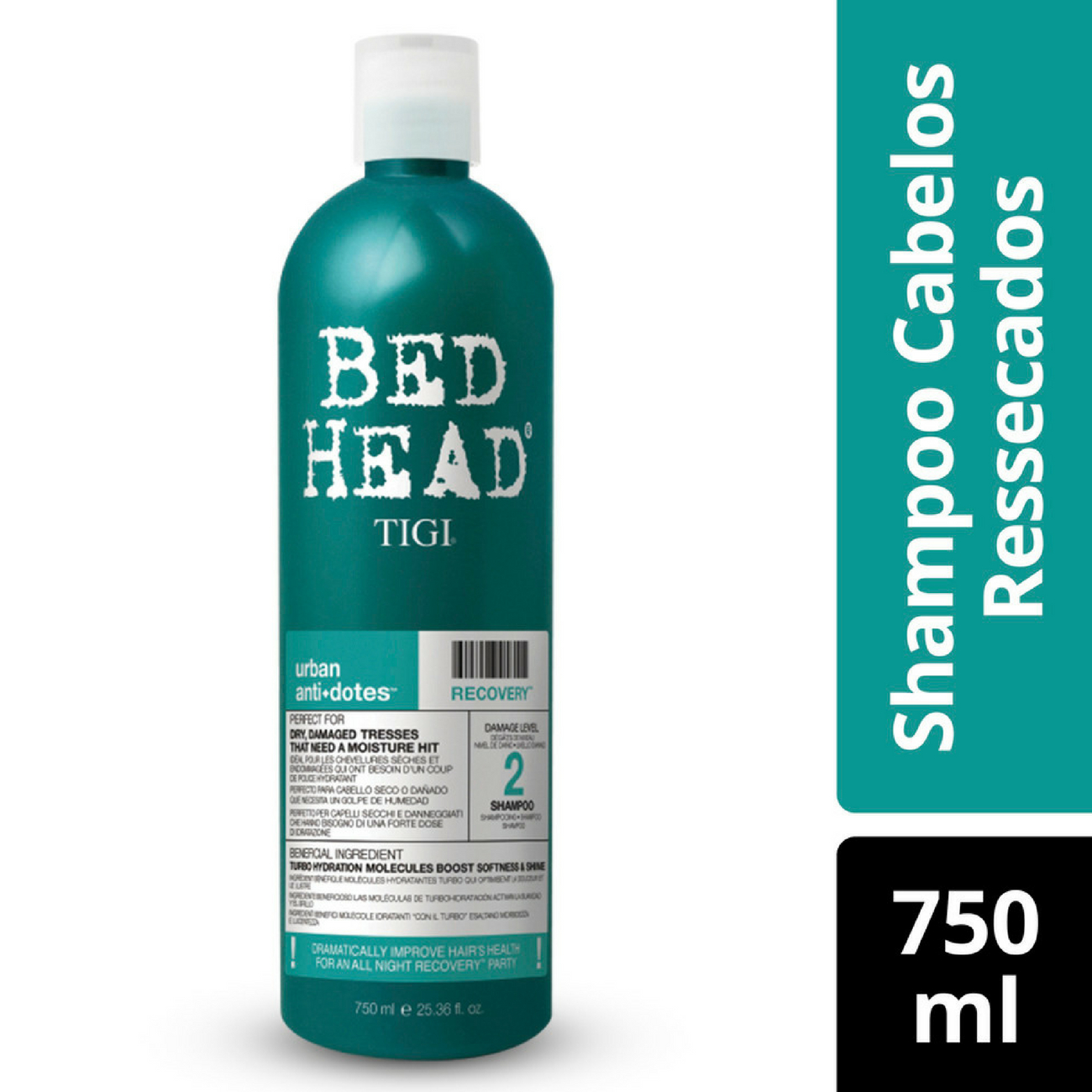 Shampoo Bed Head Recovery Cabelos Ressecados 750ml