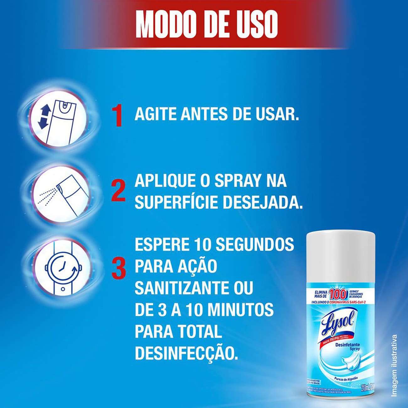 Desinfetante Aerossol Lysol Pureza do Algodo 210mL
