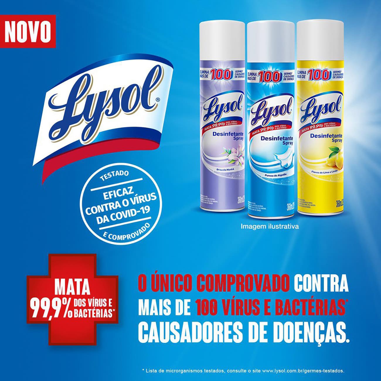Desinfetante Aerossol Lysol Flores de Lima Limo 360mL