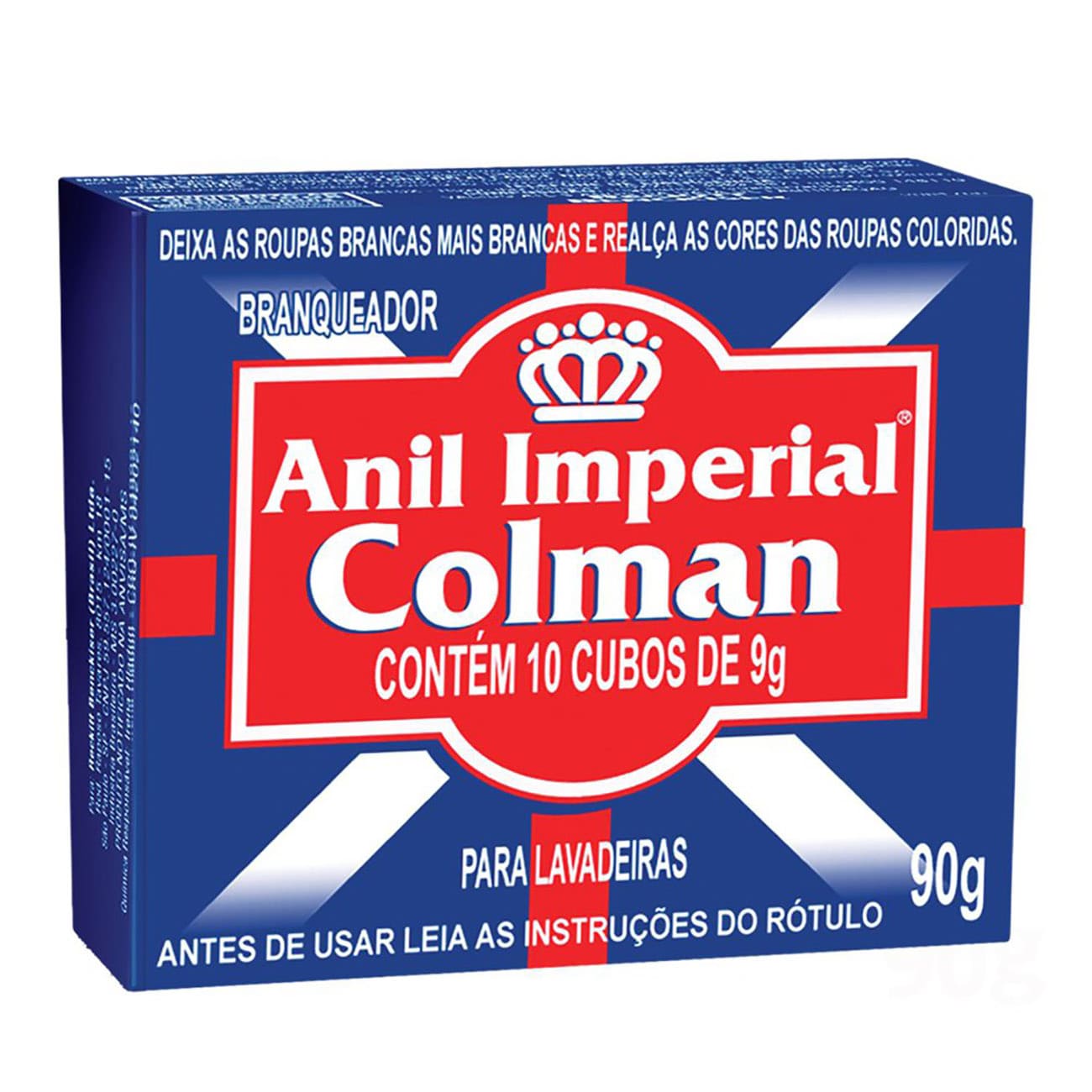 Branqueador Anil Imperial Colman com 10 cubos de 9g cada