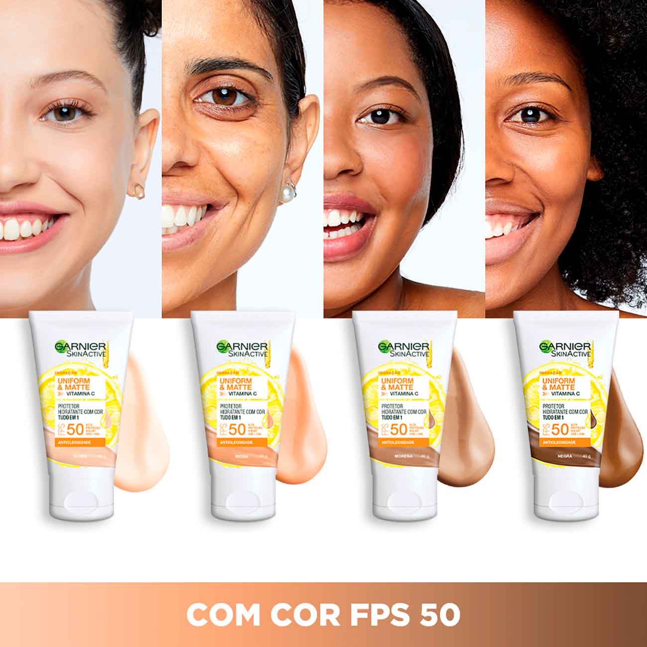 Protetor Facial Garnier U&M Vitamina C FPS 50 Negra 40g