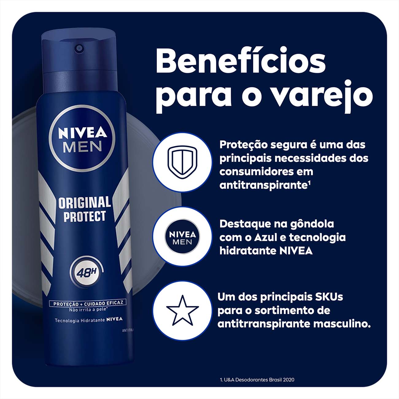 Desodorante Antitranspirante Aerosol NIVEA Original Protect 150mL
