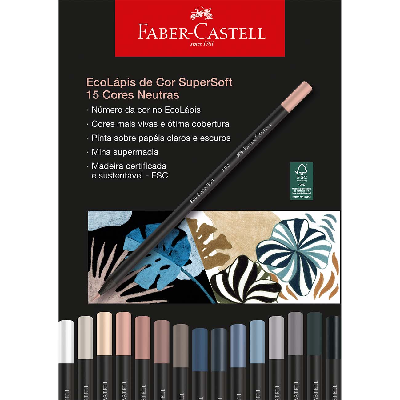 Ecolpis Faber-Castell Supersoft 15 Cores Neutras