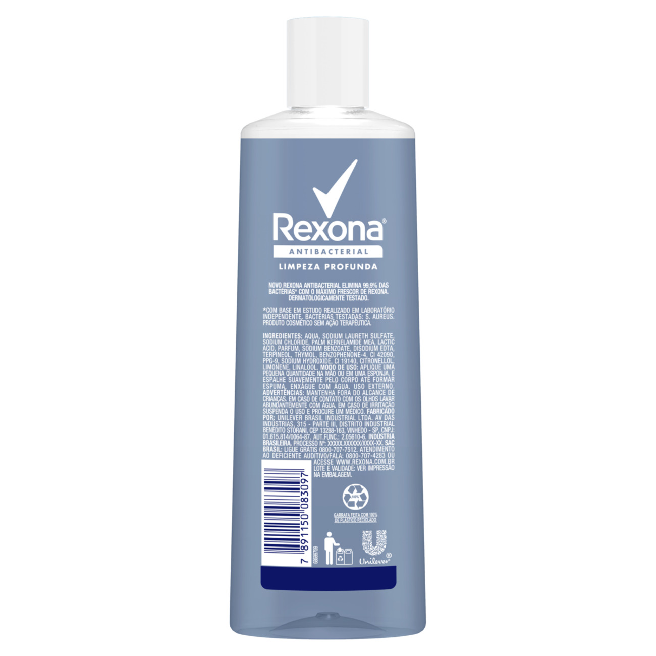 Sabonete Lquido Rexona Antibacterial Limpeza Profunda 250mL