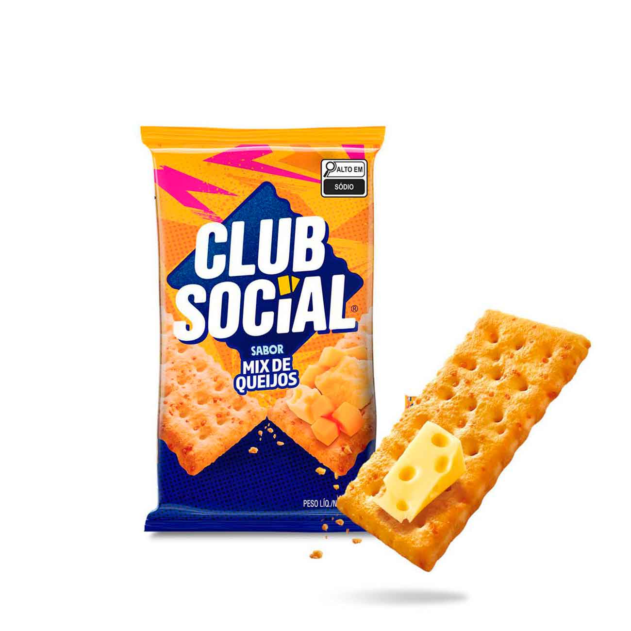 Biscoito Club Social Regular Mix de Queijos Multipack 141g