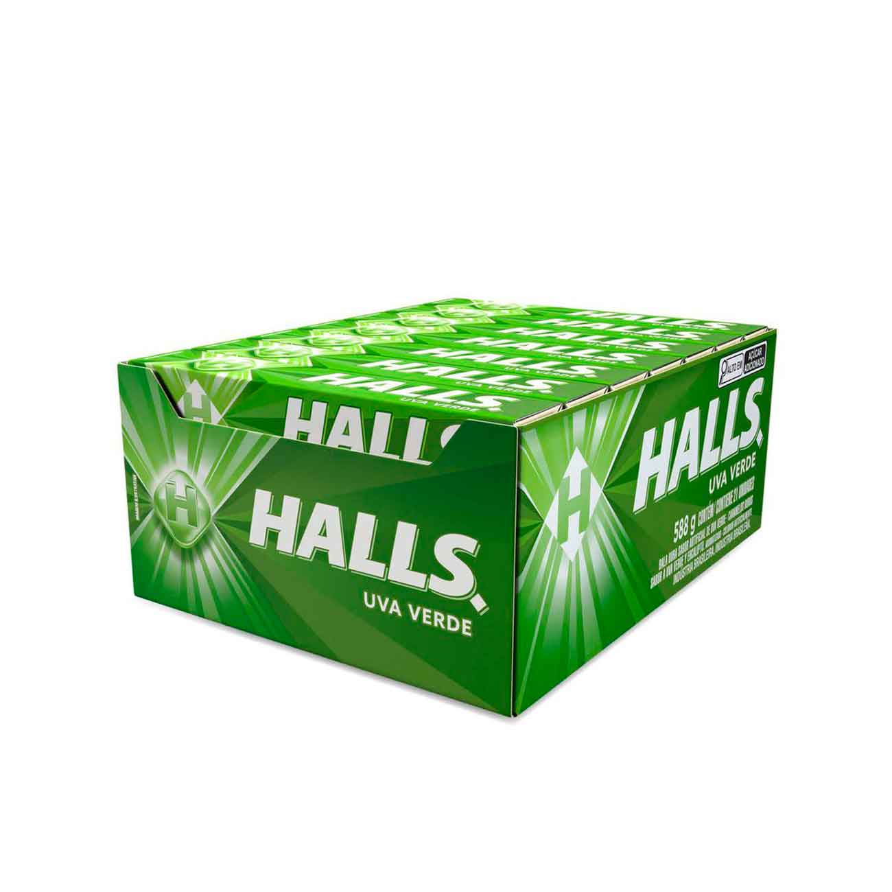 Bala Halls Uva Verde com 21 Unidades de 28g