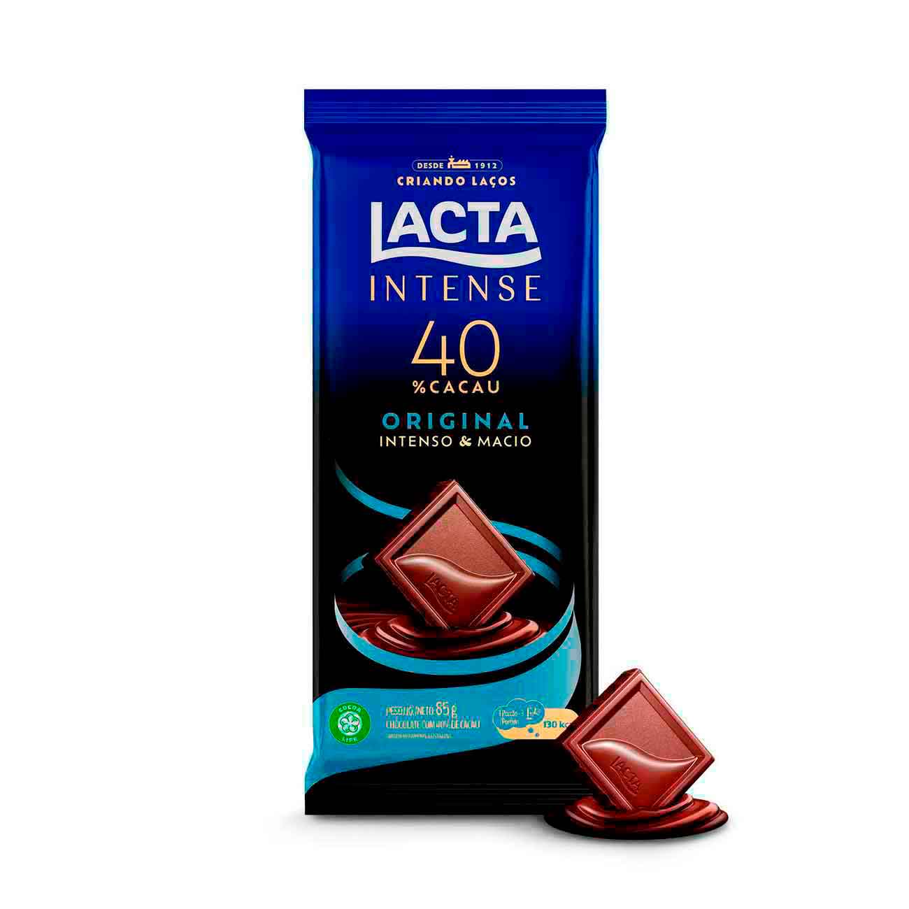 Barra de Chocolate Lacta Intense 40% Cacau Original 85g | Display 17 unidades