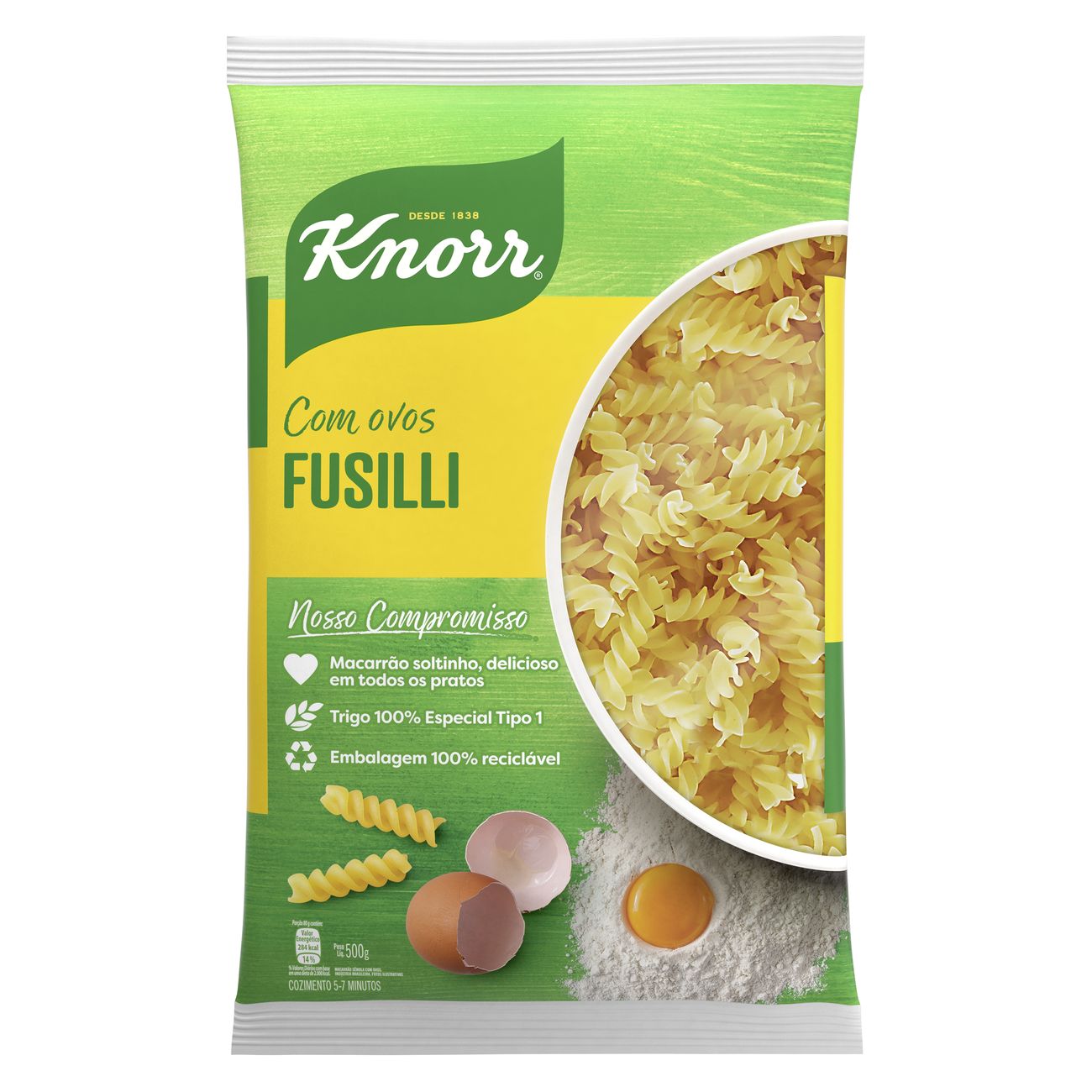 Macarrão Fusilli Knorr Sêmola Com Ovos 500g