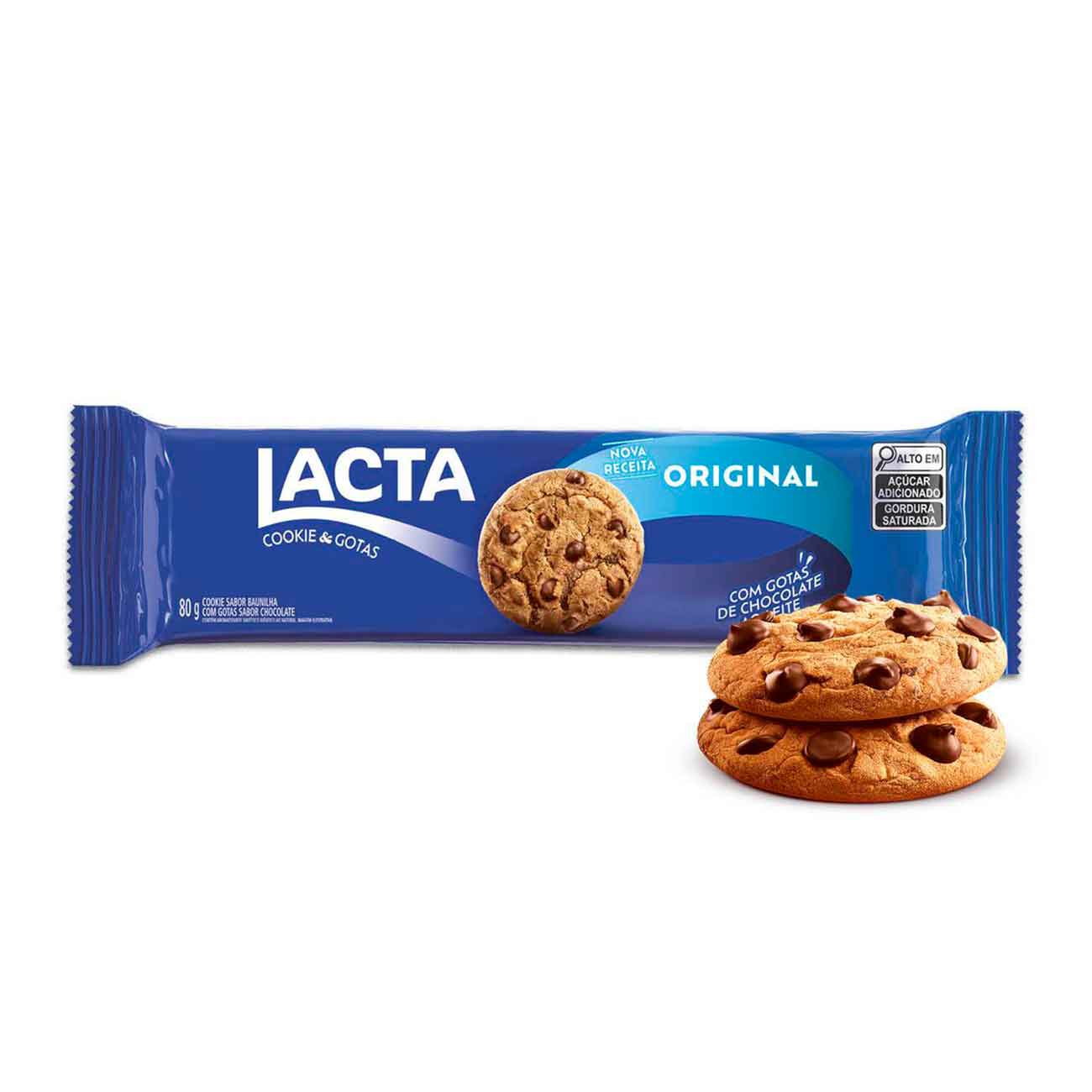 Biscoito Cookies Lacta Ao Leite 80g