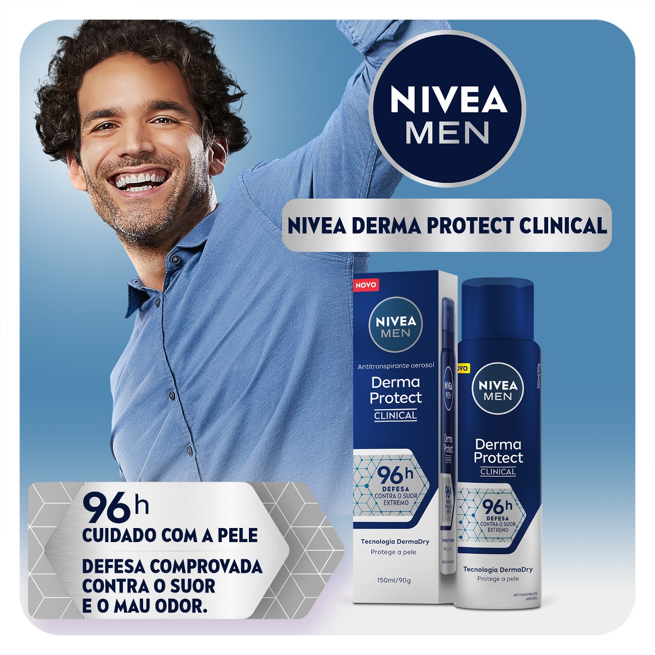 Antitranspirante NIVEA Derma Protect Clinical Masculino 150mL