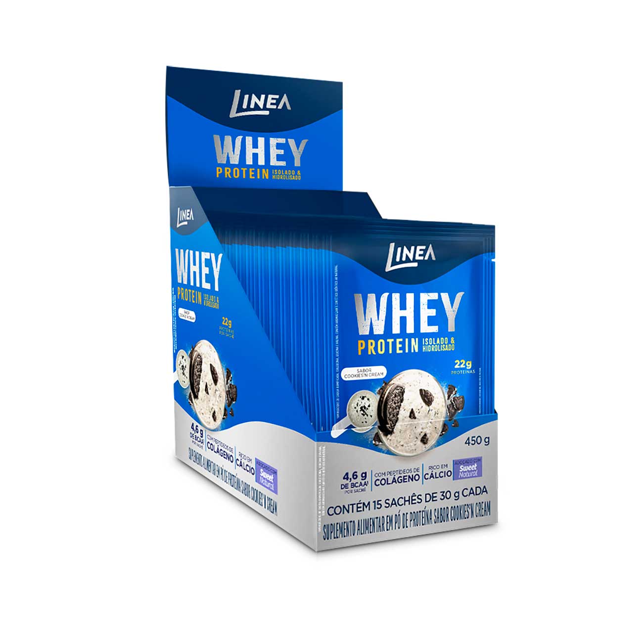 Whey Protein Linea Isolado E Hidrolisado Sabor Cookies'n Cream Sach 30g