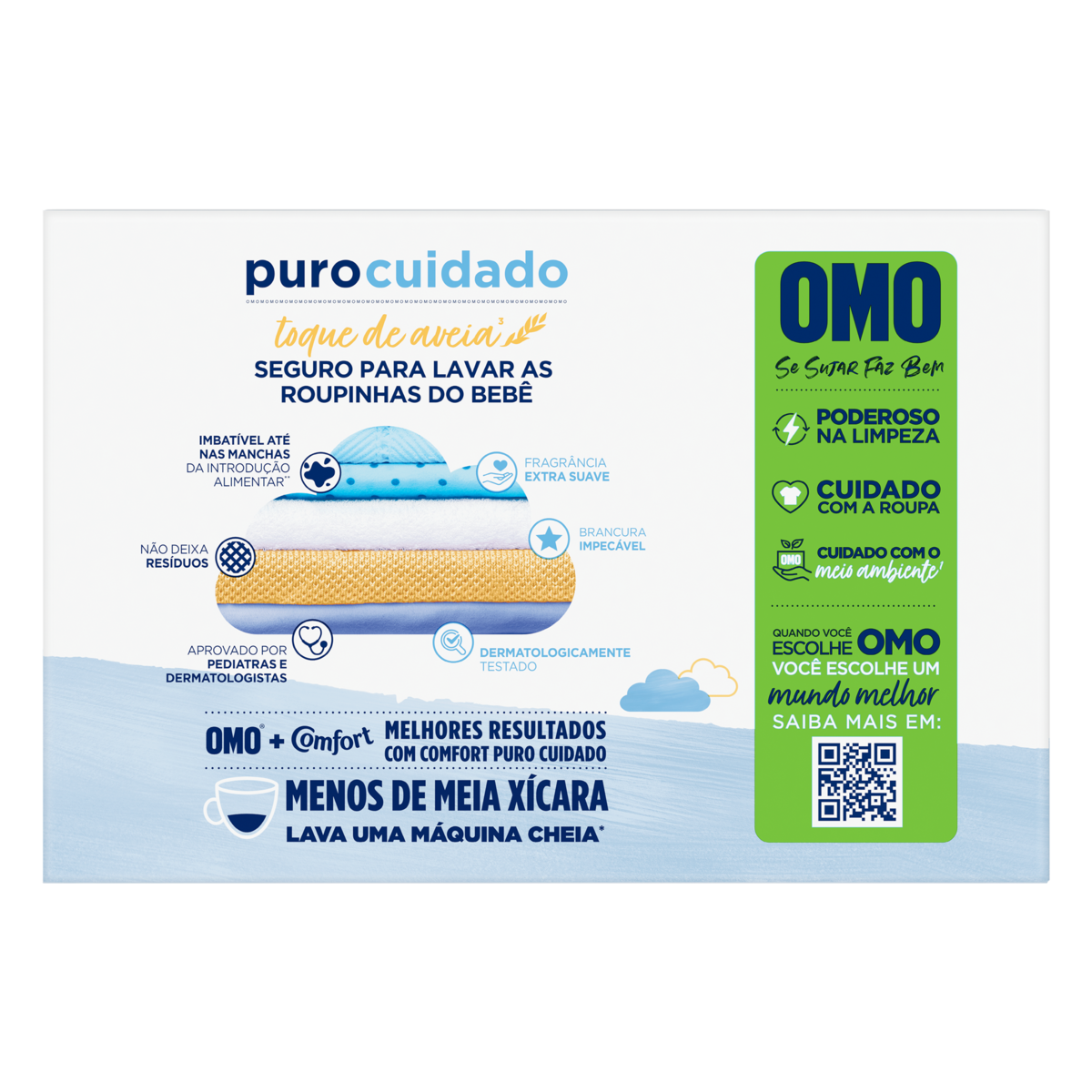 Lava-Roupas em P Omo Puro Cuidado 1,6Kg