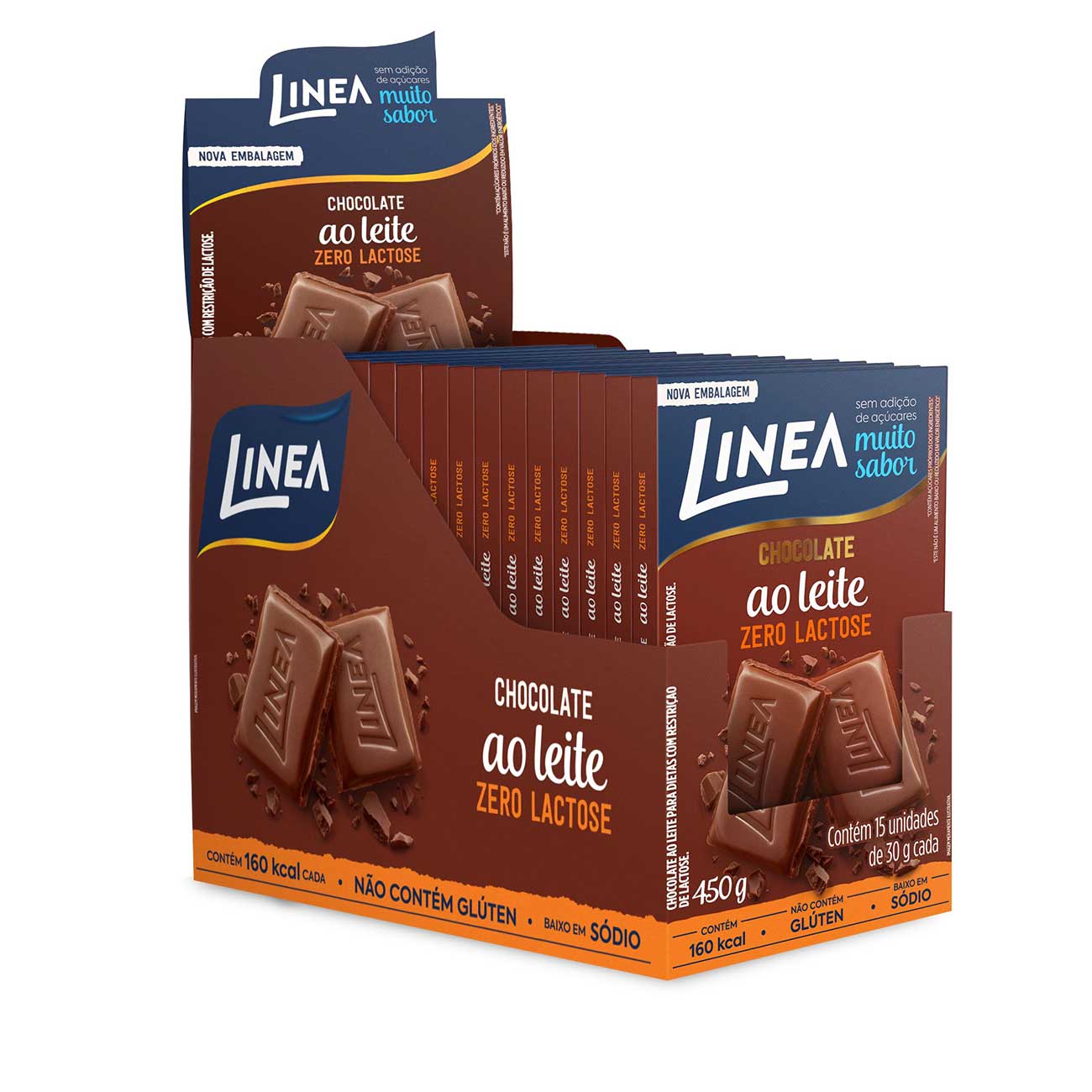 Chocolate Linea Ao Leite Zero Lactose 15 Unidades de 30g Cada