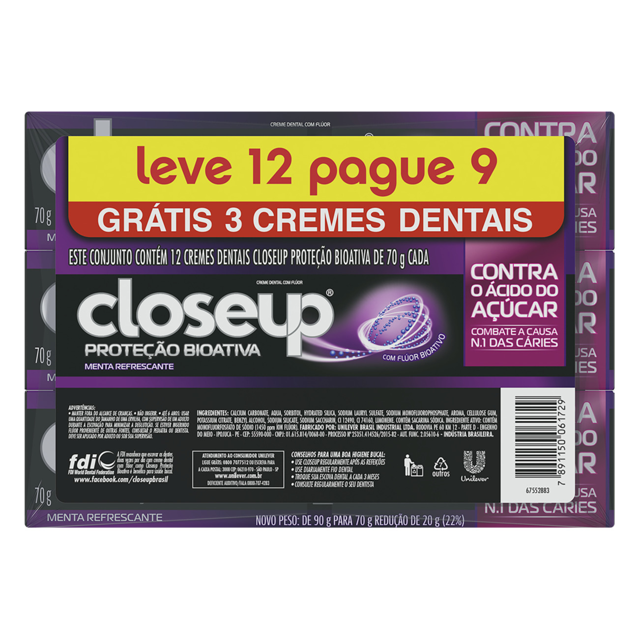 Oferta Creme Dental Close Up Proteo Bioativa 70g