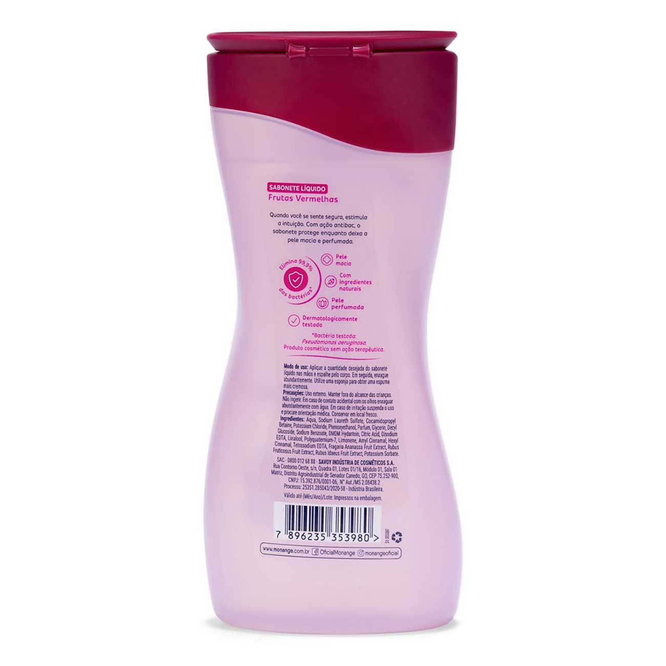 Sabonete Lquido Monange Frutas Vermelhas 240mL