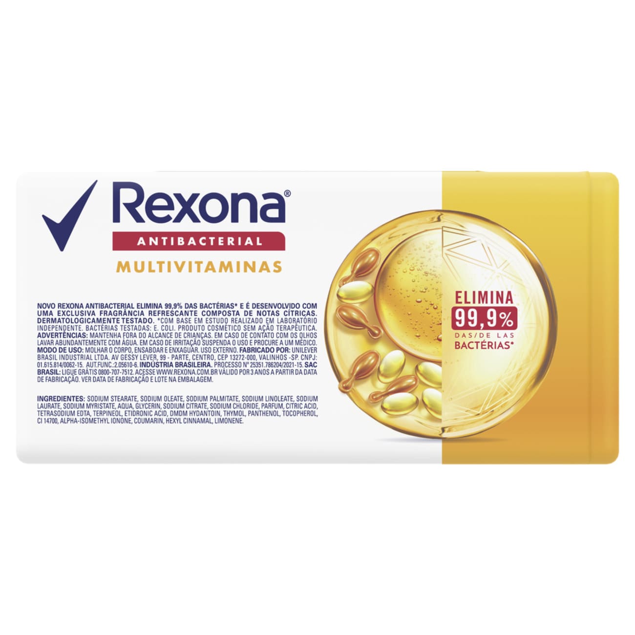 Pack Sabonete Rexona Antibacterial Multivitaminas 6 unidades 84gr cada