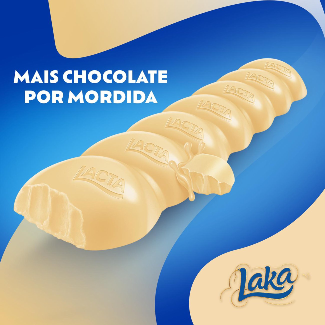 Barra de Chocolate Branco Lacta Laka 34gr
