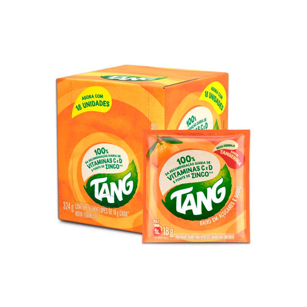 Refresco em P Tang Tangerina com 18 Unidades de 18g