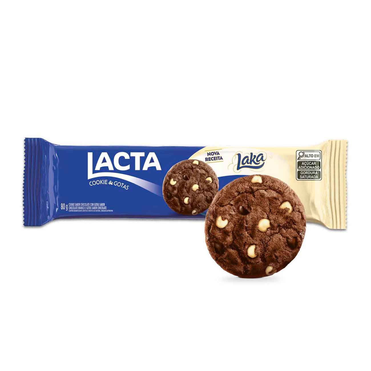 Biscoito Cookies Lacta Laka 80g