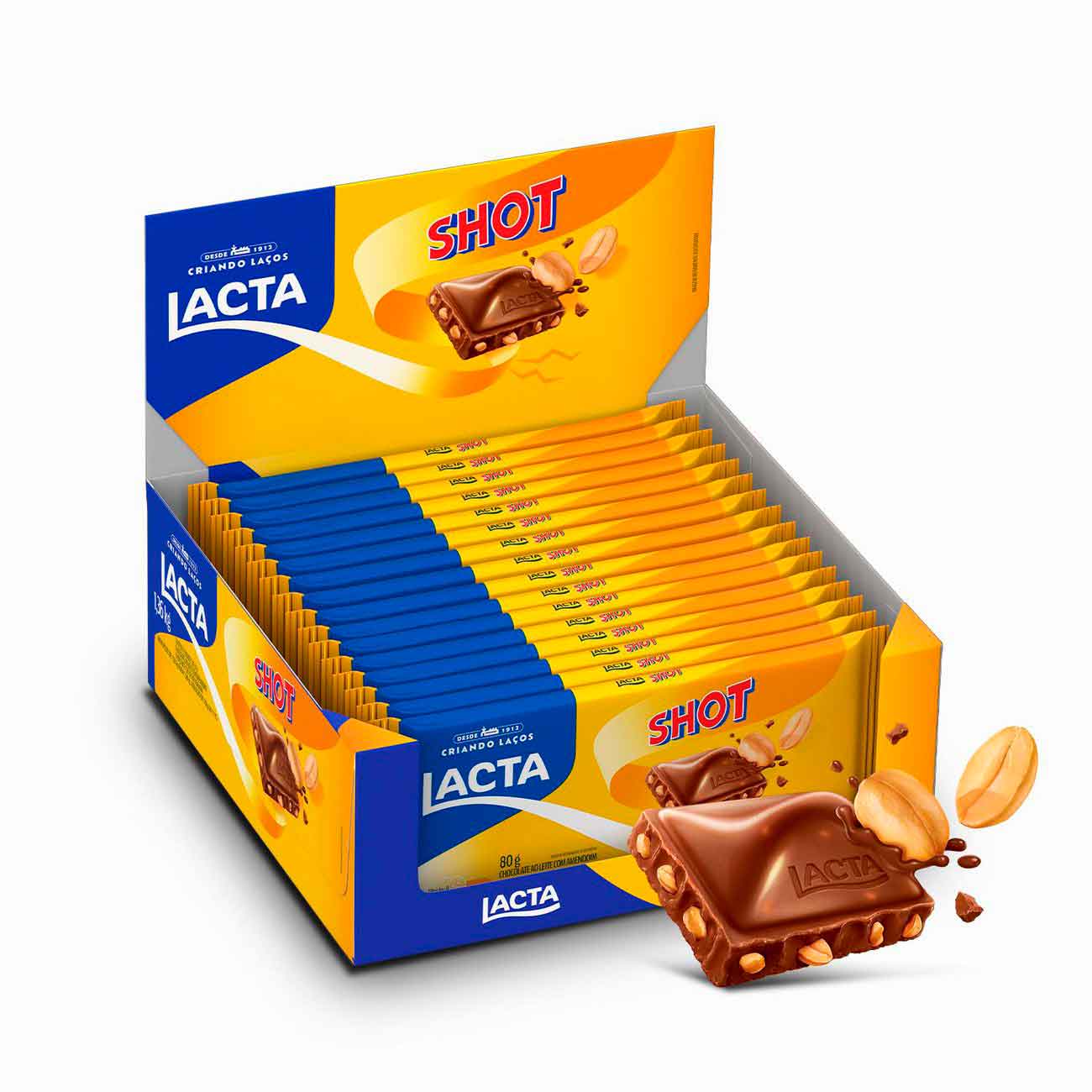 Chocolate Lacta Shot 80g | Display 17 unidades