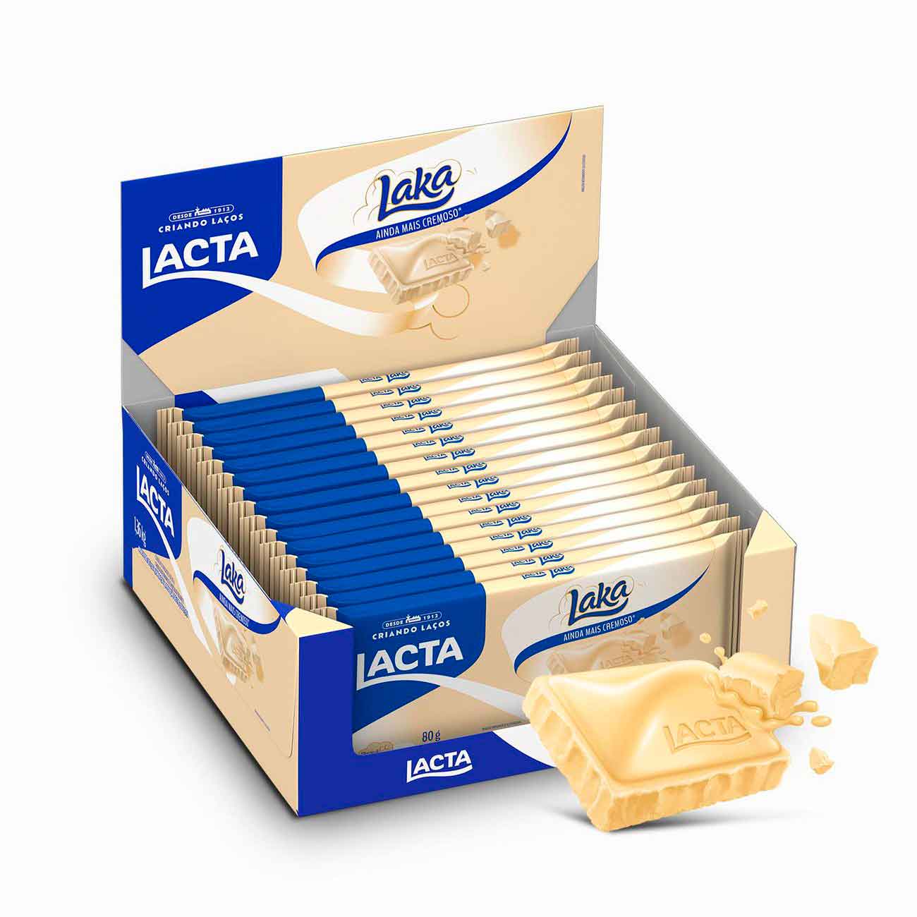 Chocolate Branco Lacta Laka 80g | Display  17 unidades