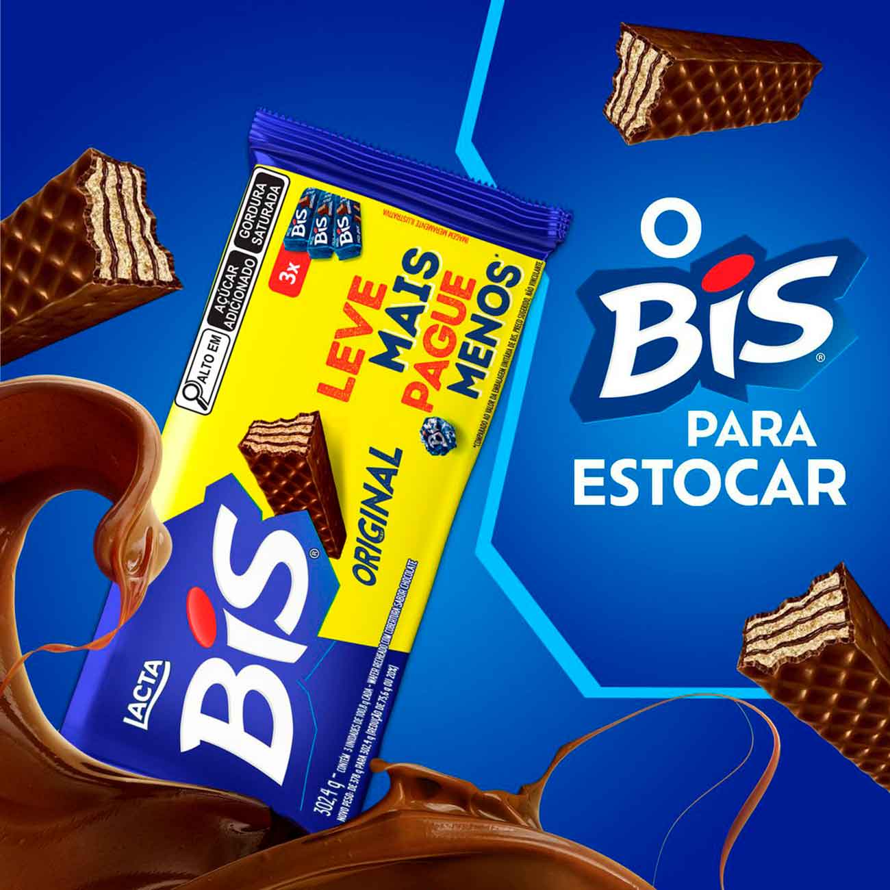 Chocolate Bis Ao Leite - Kit com 3 Unidades de 100,8g