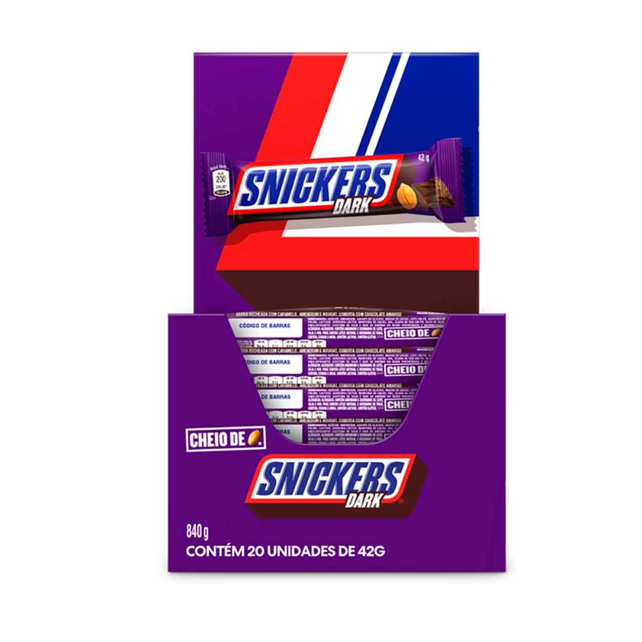 Display Chocolate Snickers Dark 42gr