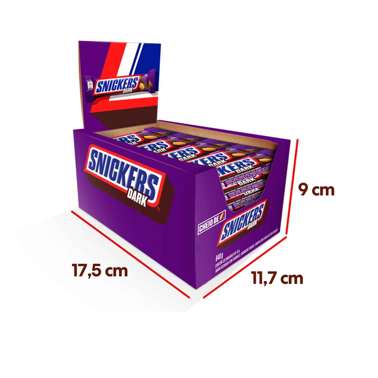 Display Chocolate Snickers Dark 42gr