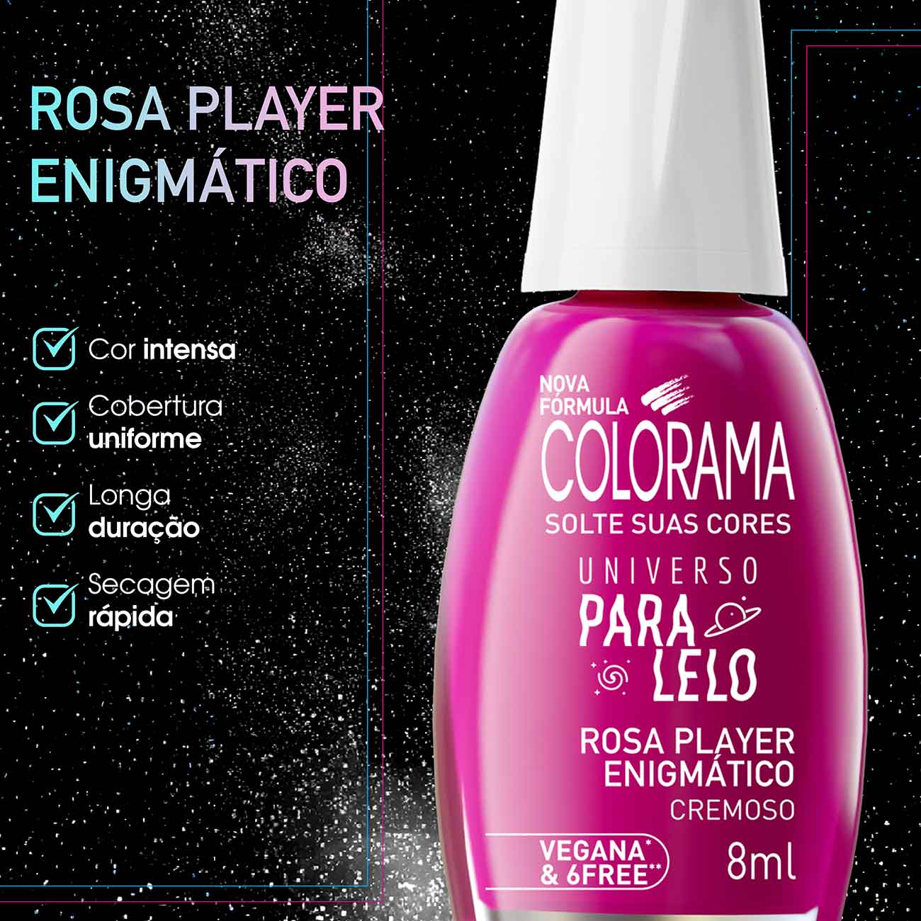 Esmalte Cremoso Colorama Universo Paralelo Rosa Player Enigmtico 8mL