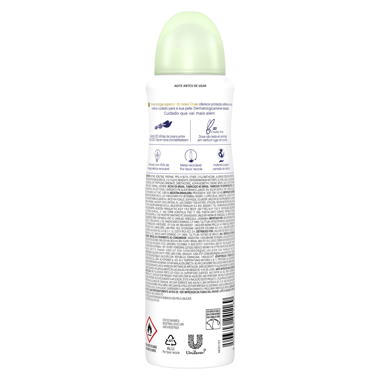 Desodorante Antitranspirante Dove Aerosol Go Fresh Pepino e Ch Verde 150mL