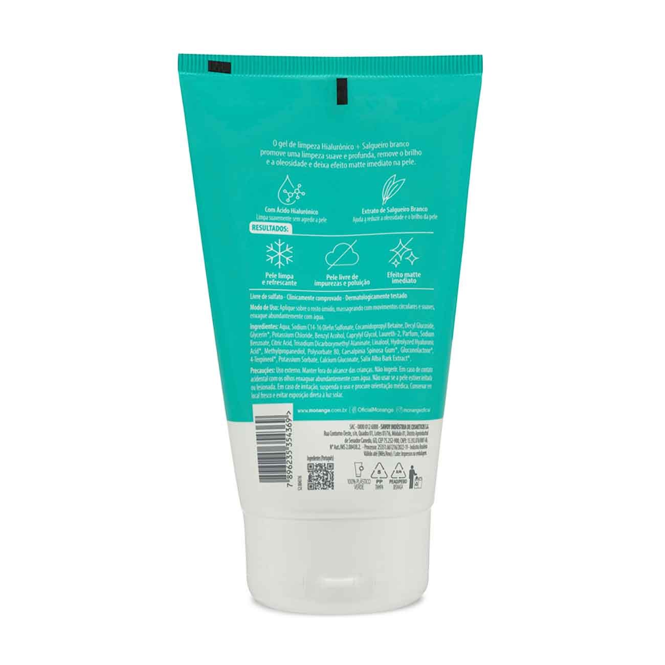 Gel de Limpeza Monange Facial Anti-oleosidade com cido Hialurnico e Salgueiro Branco 120g
