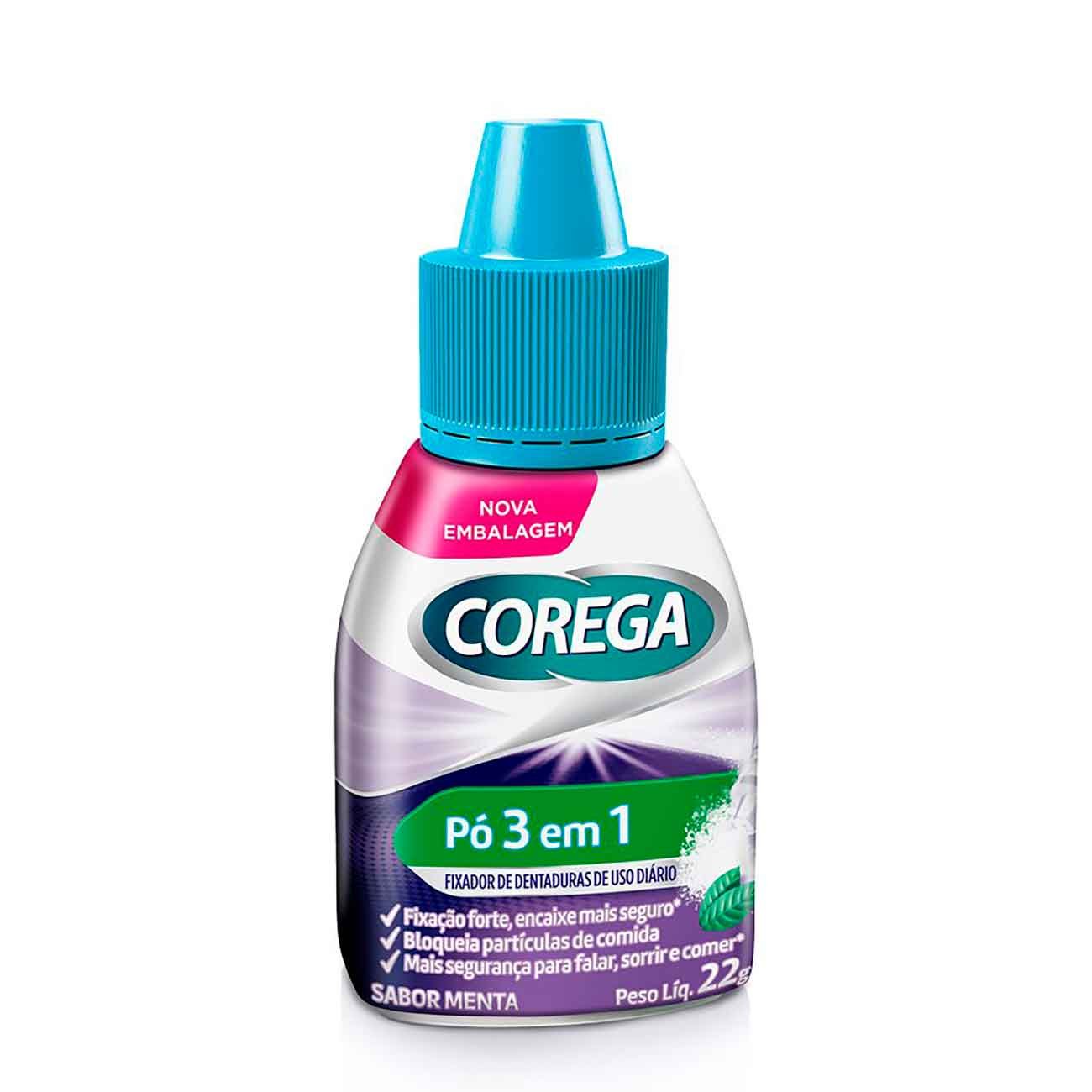 Fixador para Dentaduras Corega em P Sabor Menta 22g