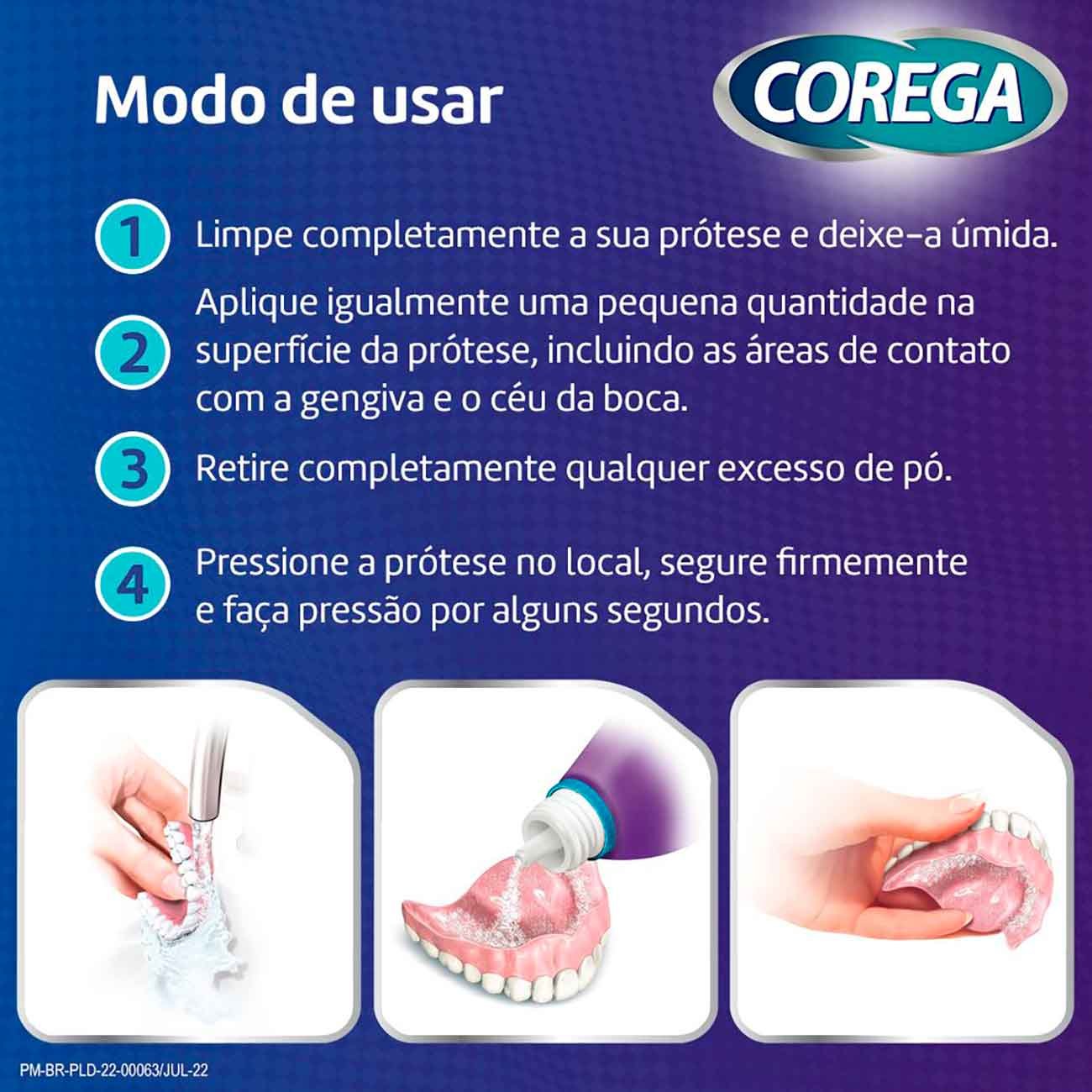 Fixador para Dentaduras Corega em P Sabor Menta 22g