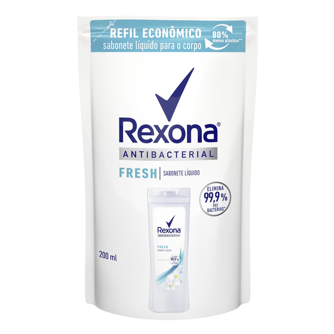 Sabonete Líquido REXONA Antibacterial Fresh 200ML Refil