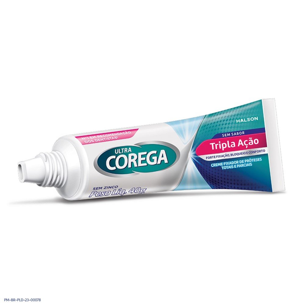 Fixador de Dentaduras Corega Ultra Tripla Ao Creme 40g