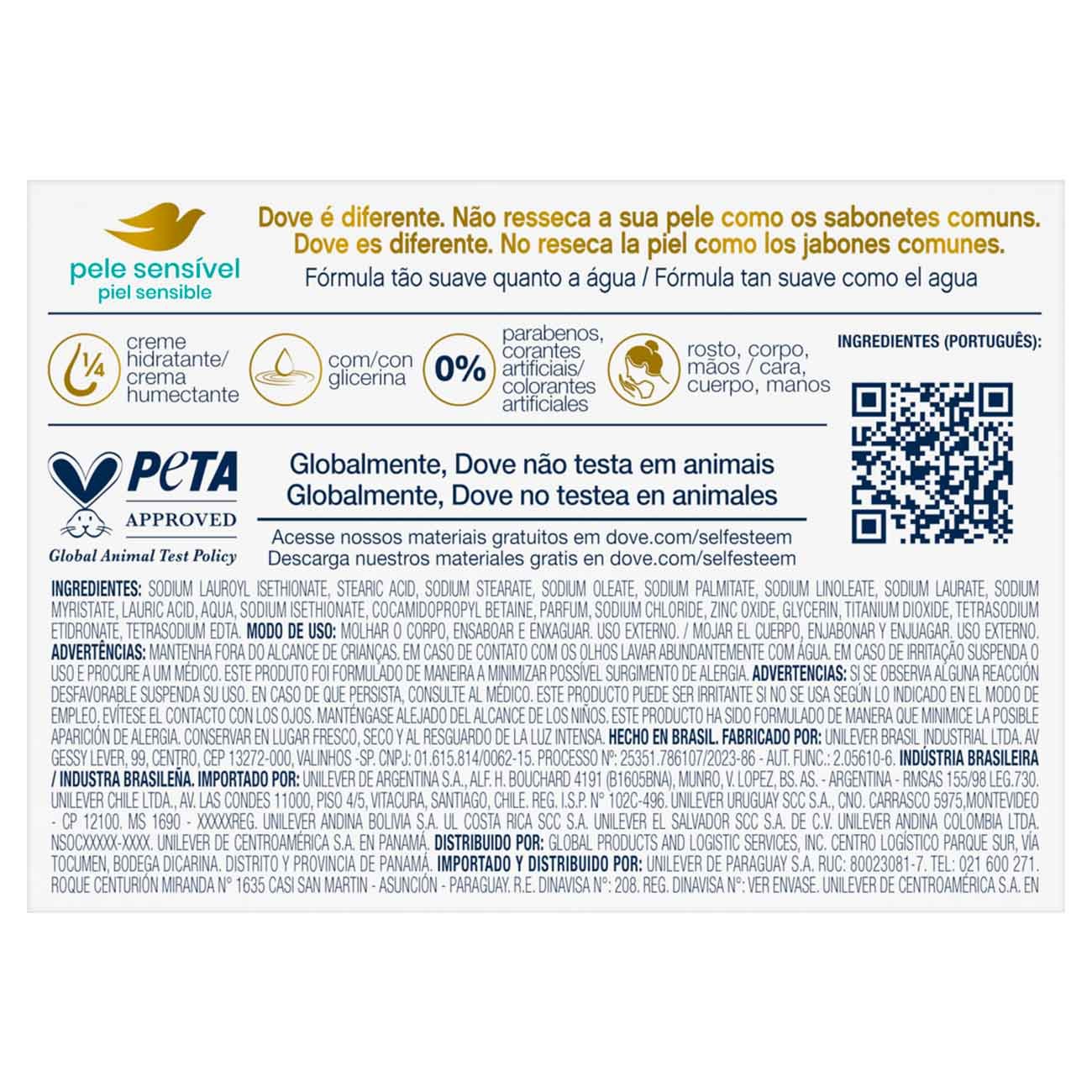 Pack Sabonete Dove Pele Sensvel 6 Unidades de 90g