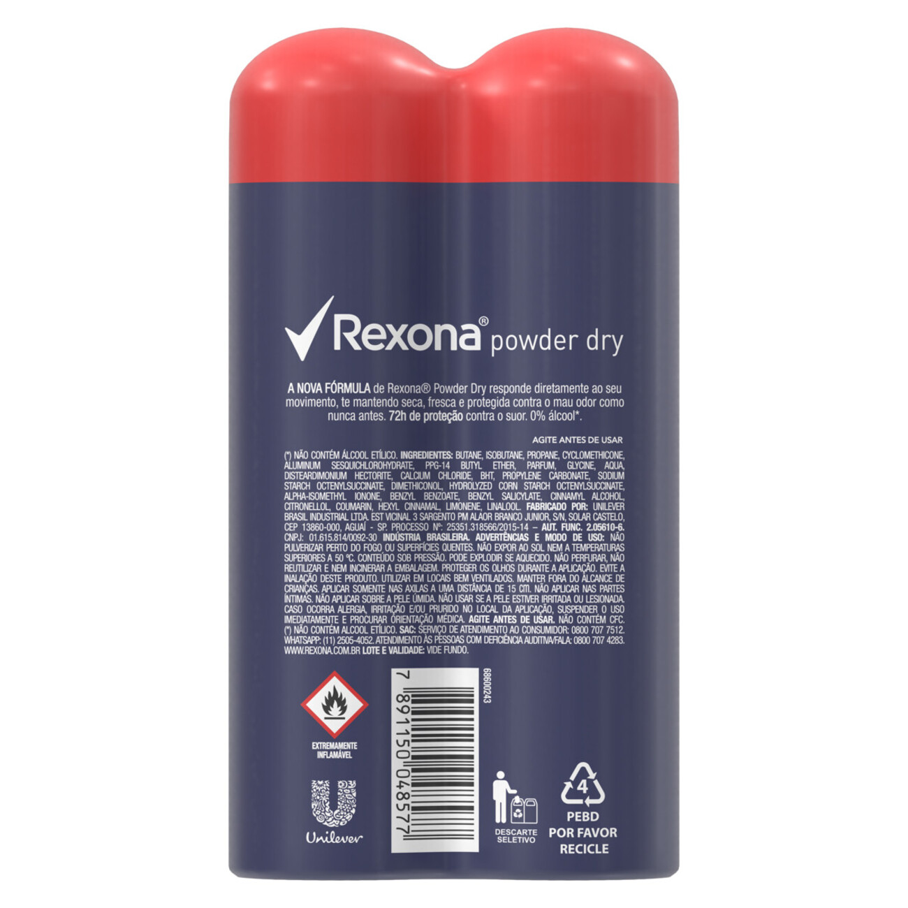 Oferta 2 Desodorantes Antitranspirante Rexona Feminino Aerosol Powder Dry 72 horas 150mL