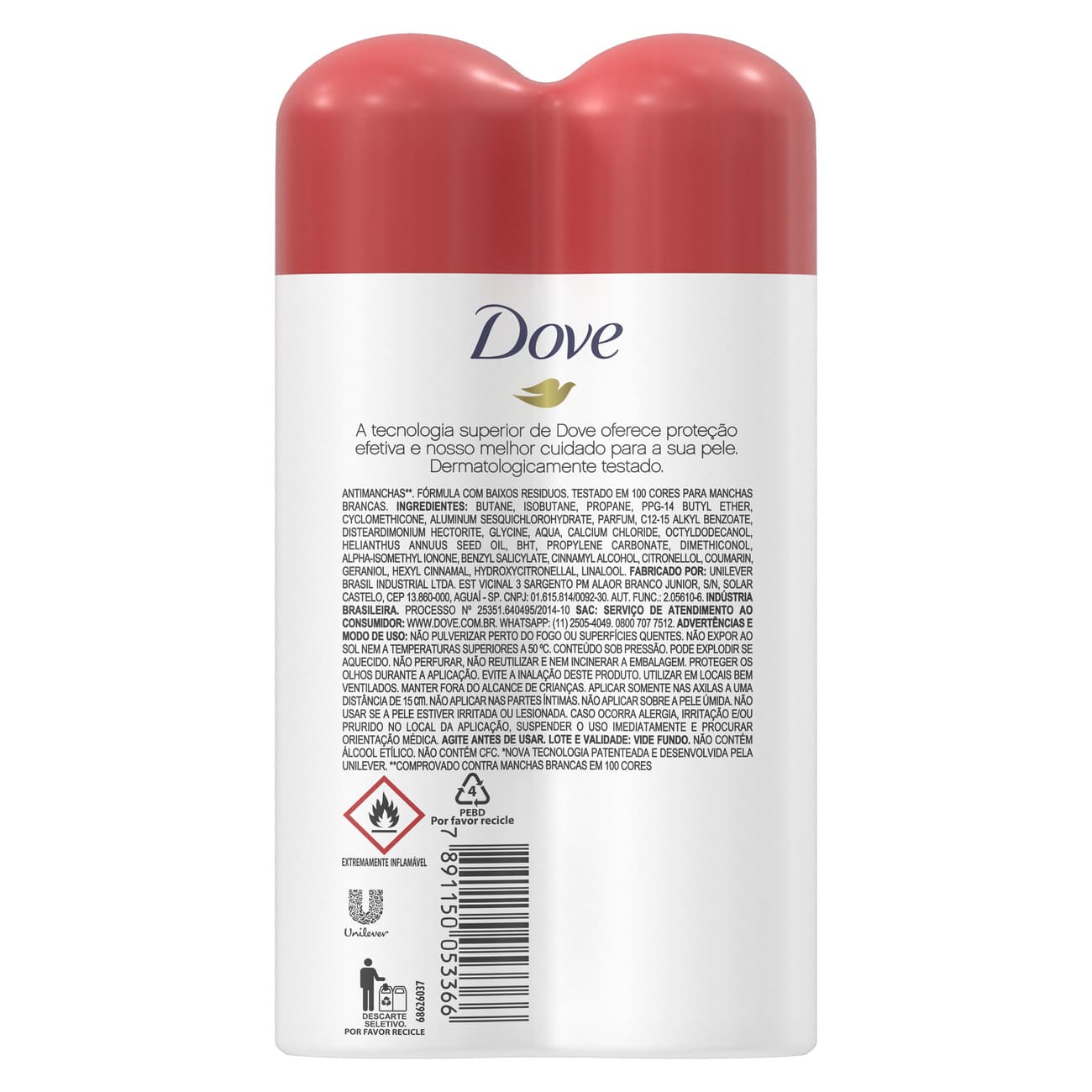 Oferta 2 Desodorantes Antitranspirante Aerosol Dove Invisible Dry 2 x 150mL